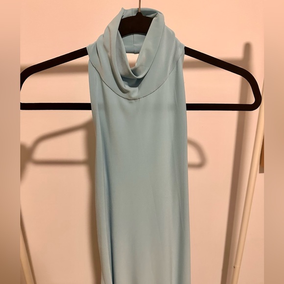 Revolve Norma Kamala Halter Turtle Side Slit Gown in Powder Blue - Medium - Picture 5 of 6